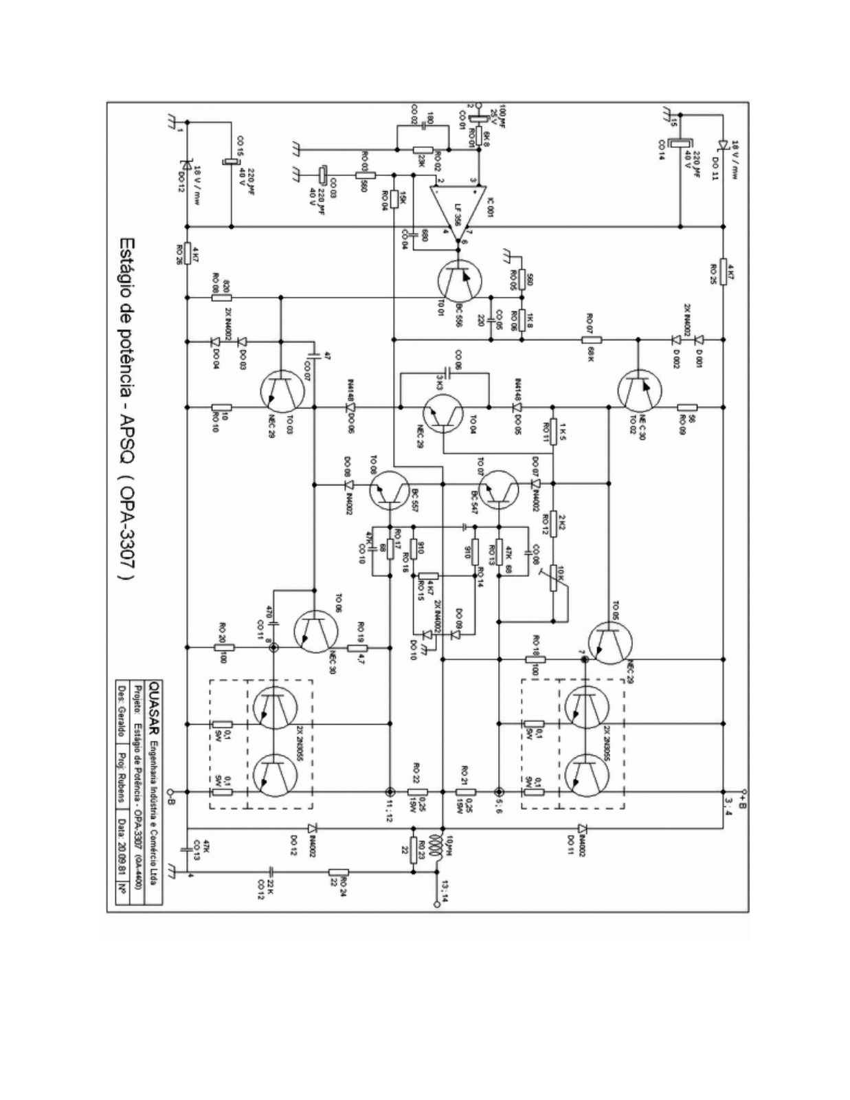 Quasar opa3307 schematic