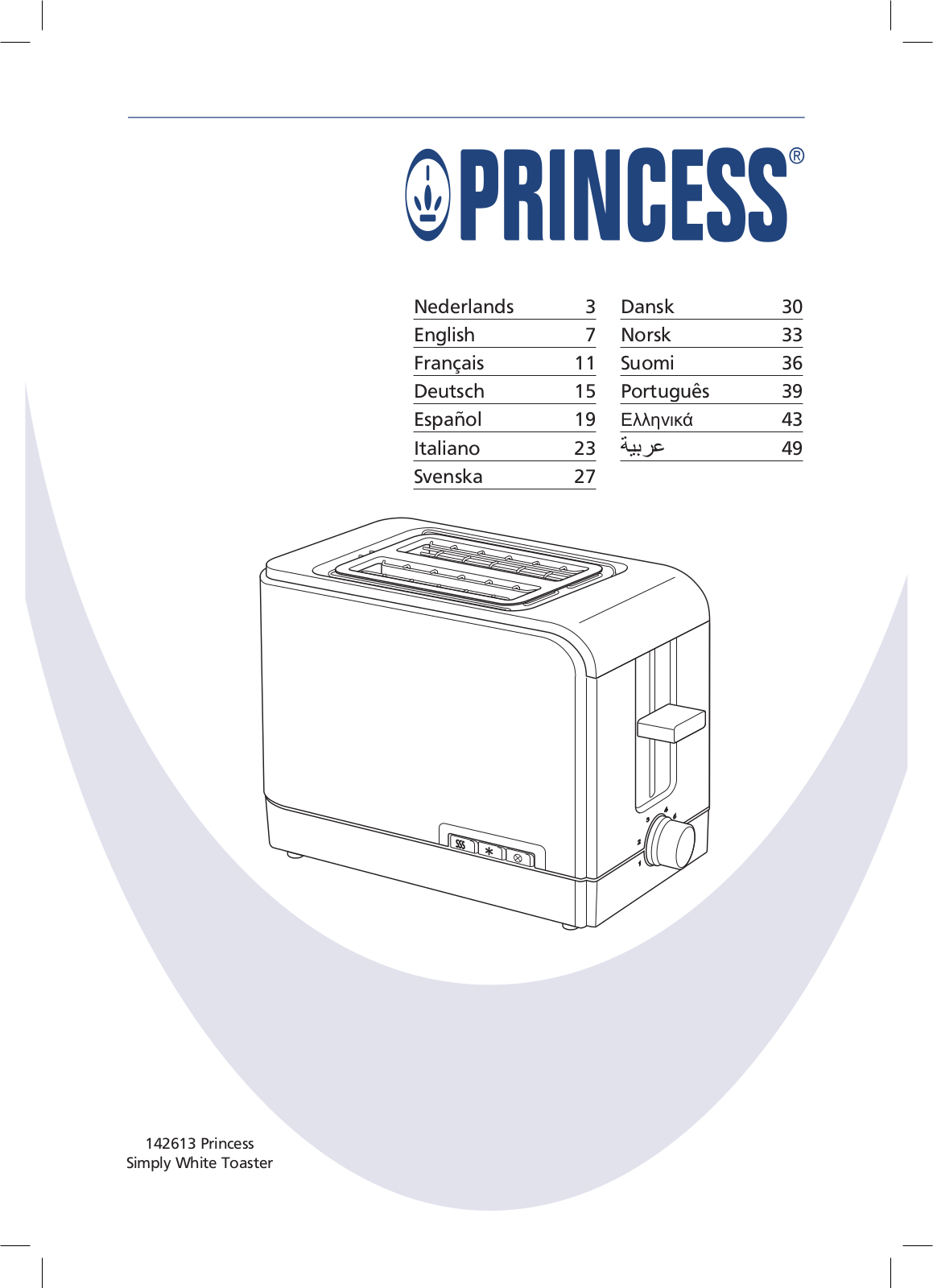 Princess 142613 Simply White User Manual