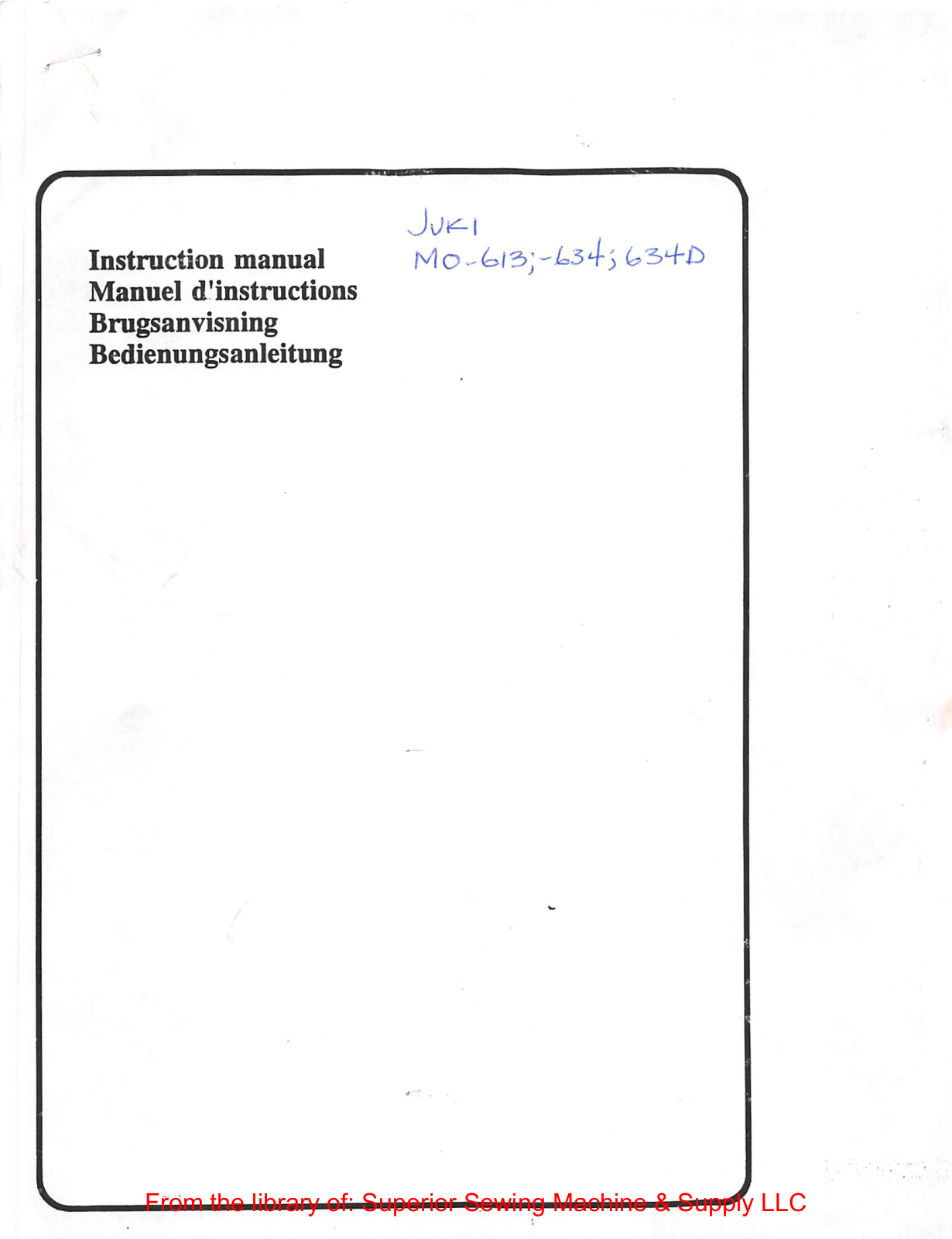 Juki MO-613, MO-634, MO-634D User Manual - ManualMachine.com
