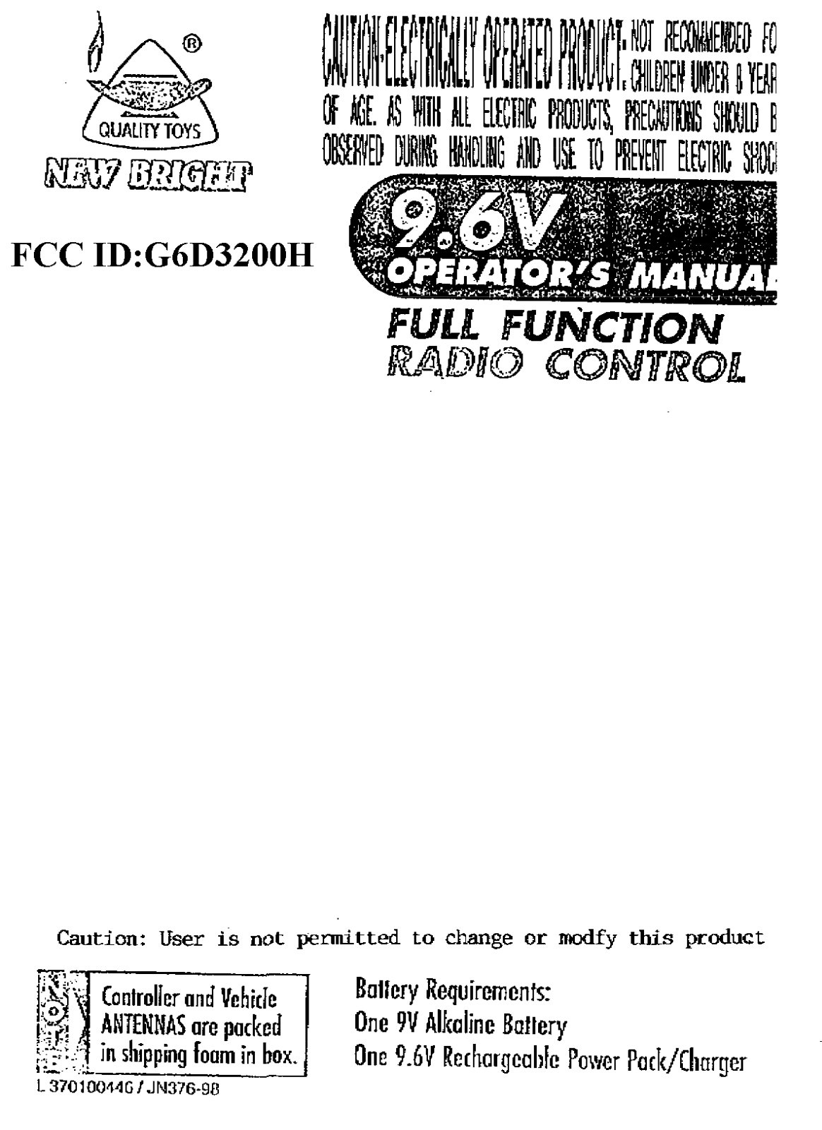 New Bright Co 3200H User Manual