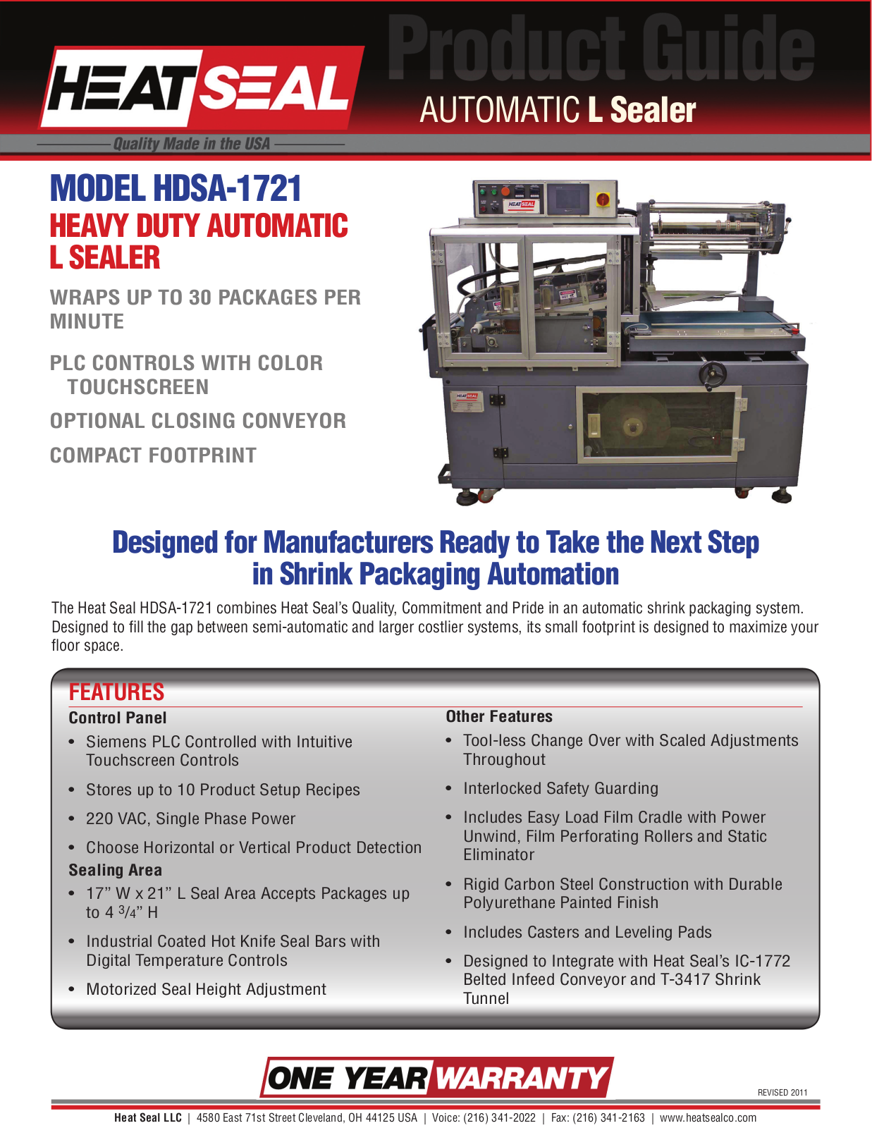 Heat Seal HDSA-1721 User Manual