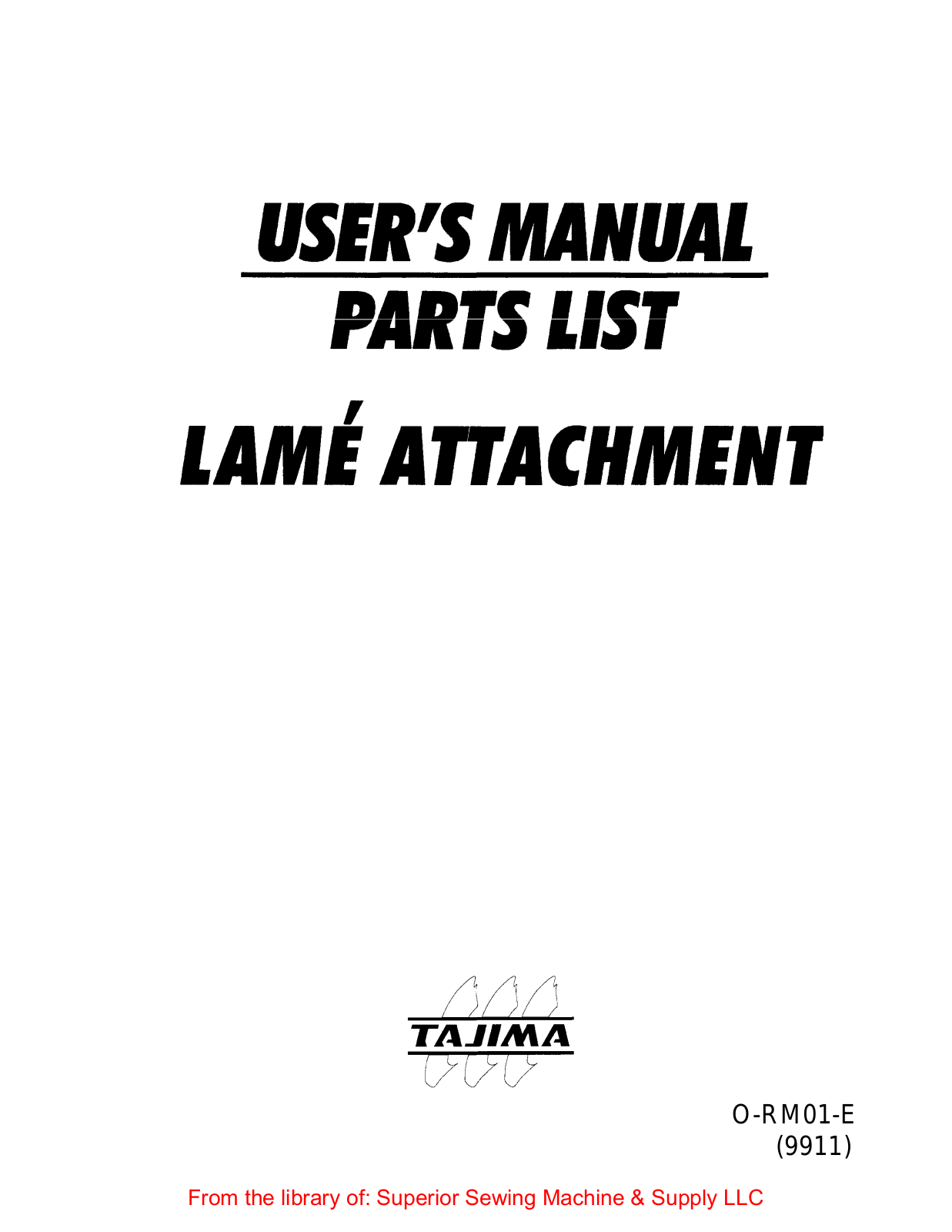 Tajima O-RM01-E User Manual - ManualMachine.com