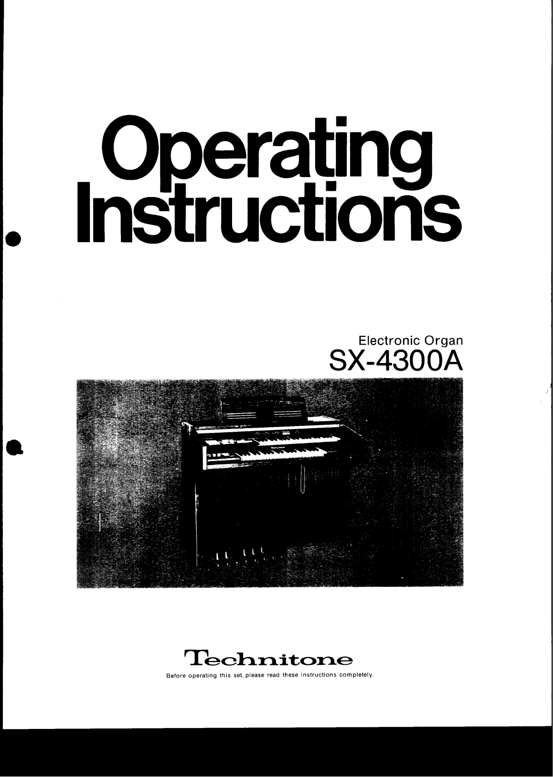 Technics SX-4300A User Manual