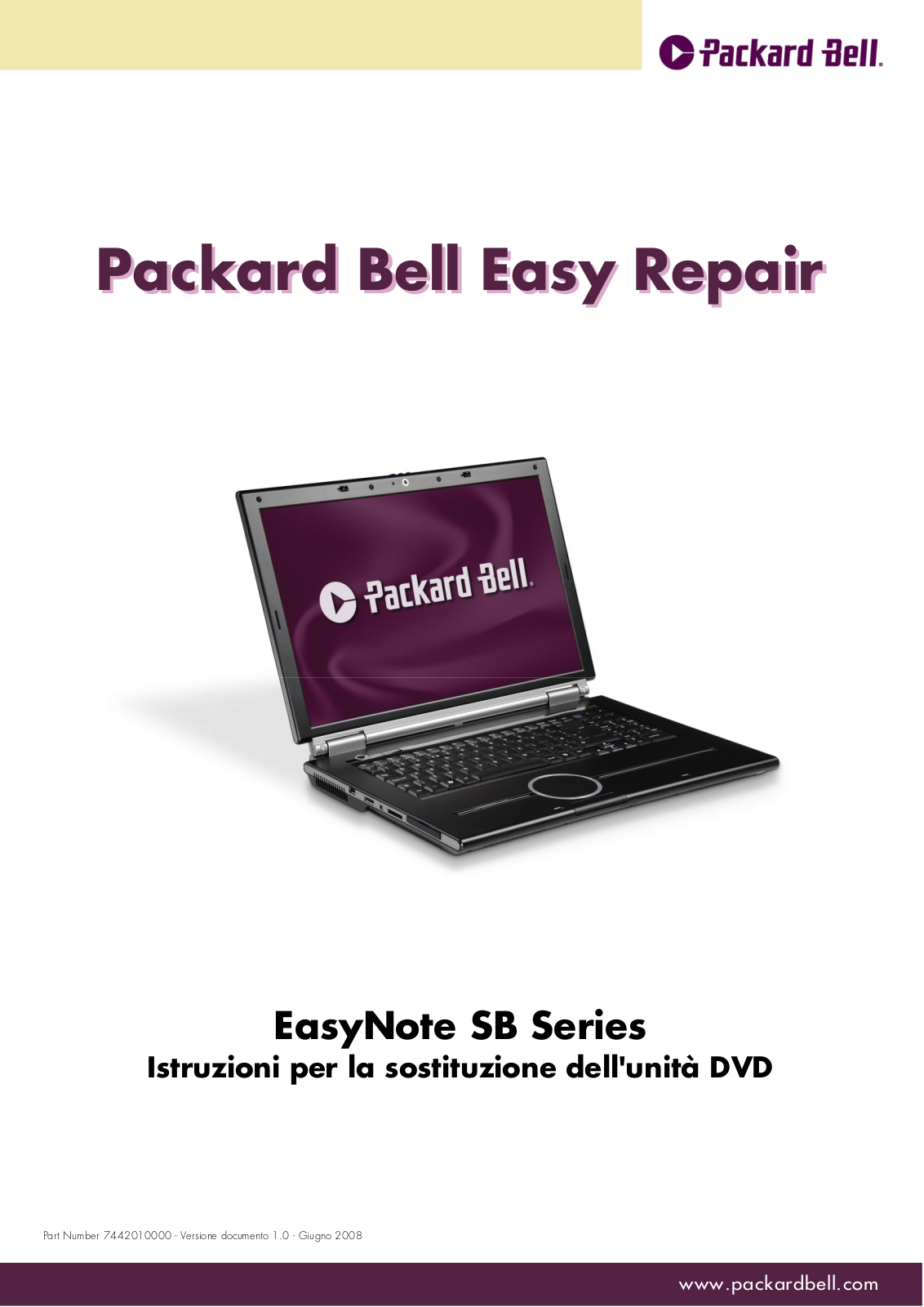 Packard bell EASYNOTE SB series Repair instructions