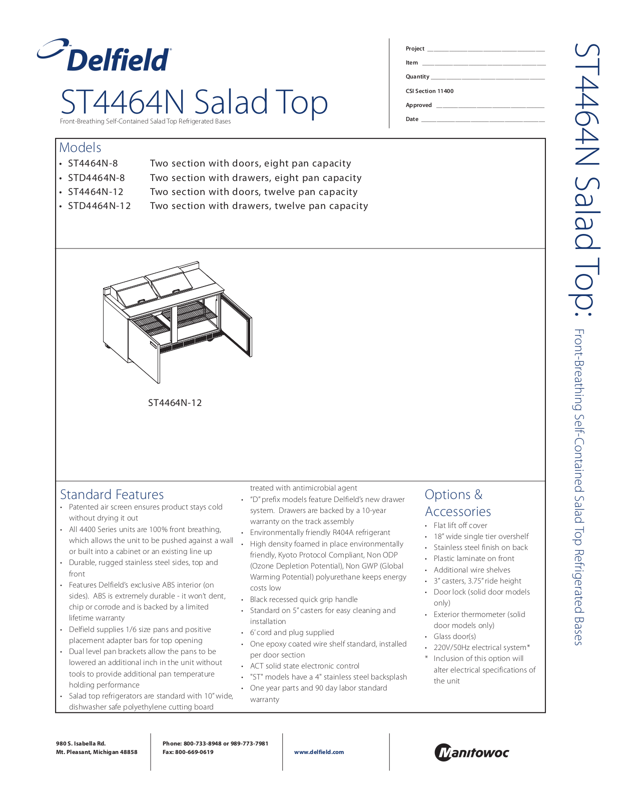 Delfield ST4464N-12 User Manual