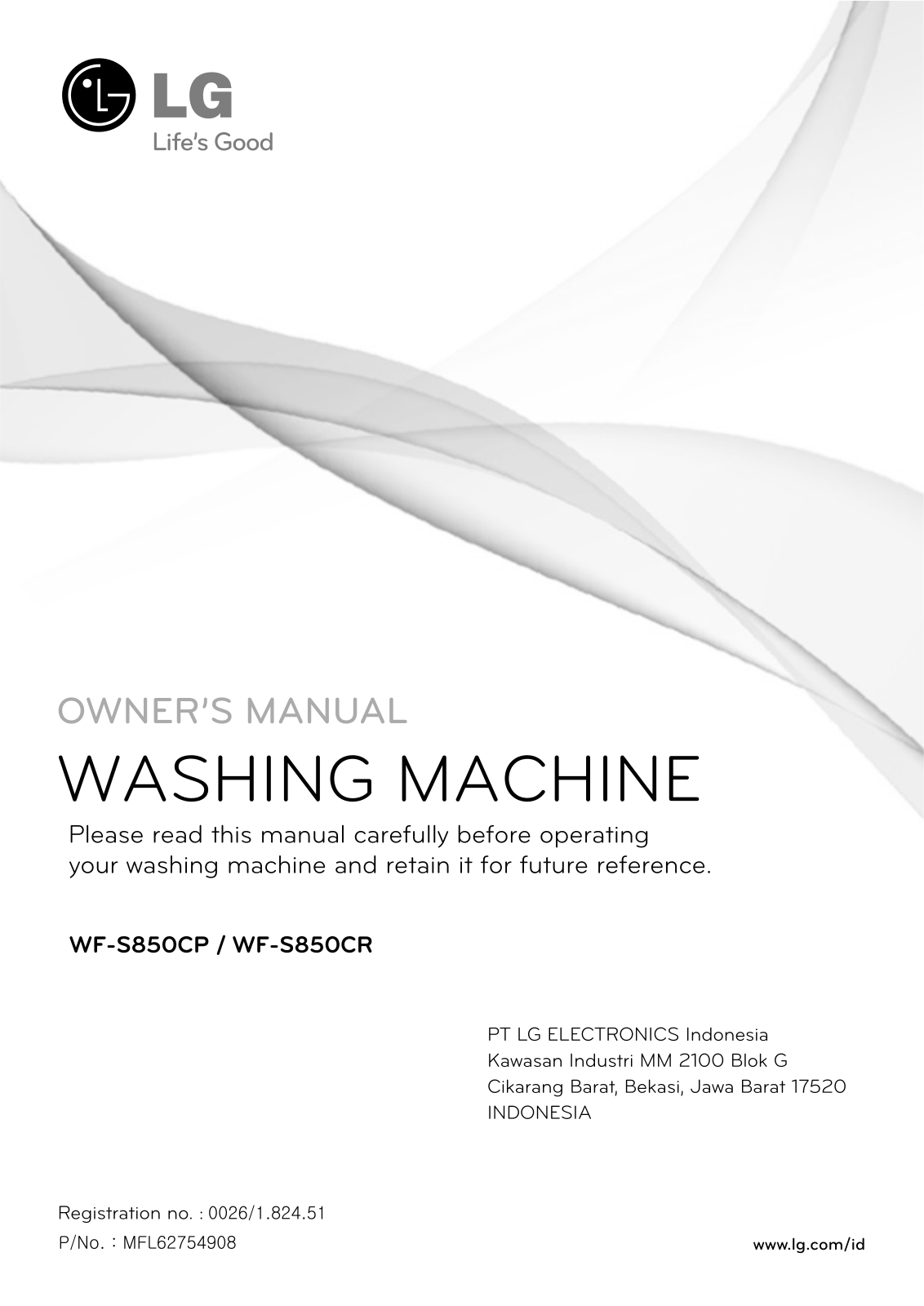 LG WF-S850CP Instruction manual