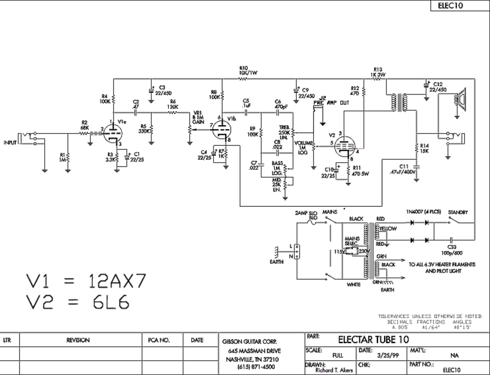 Electar tube 10 schematic