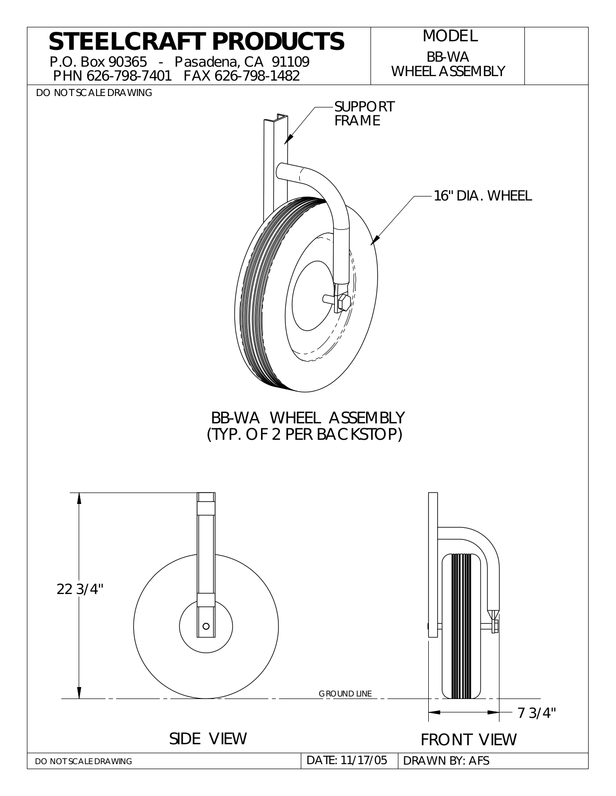 LA STEELCRAFT BB-WA User Manual