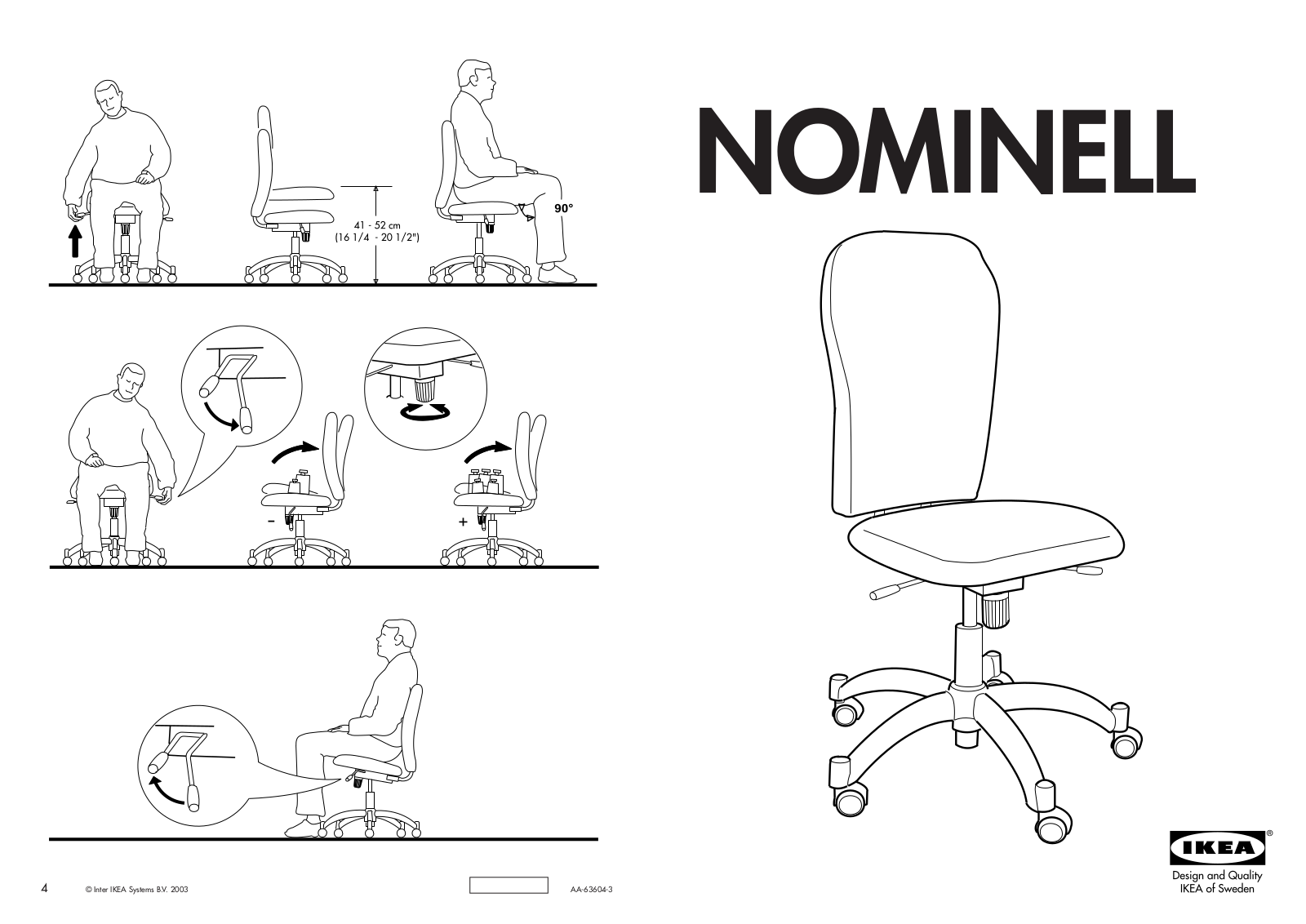 IKEA NOMINELL SWIVEL CHAIR Assembly Instruction