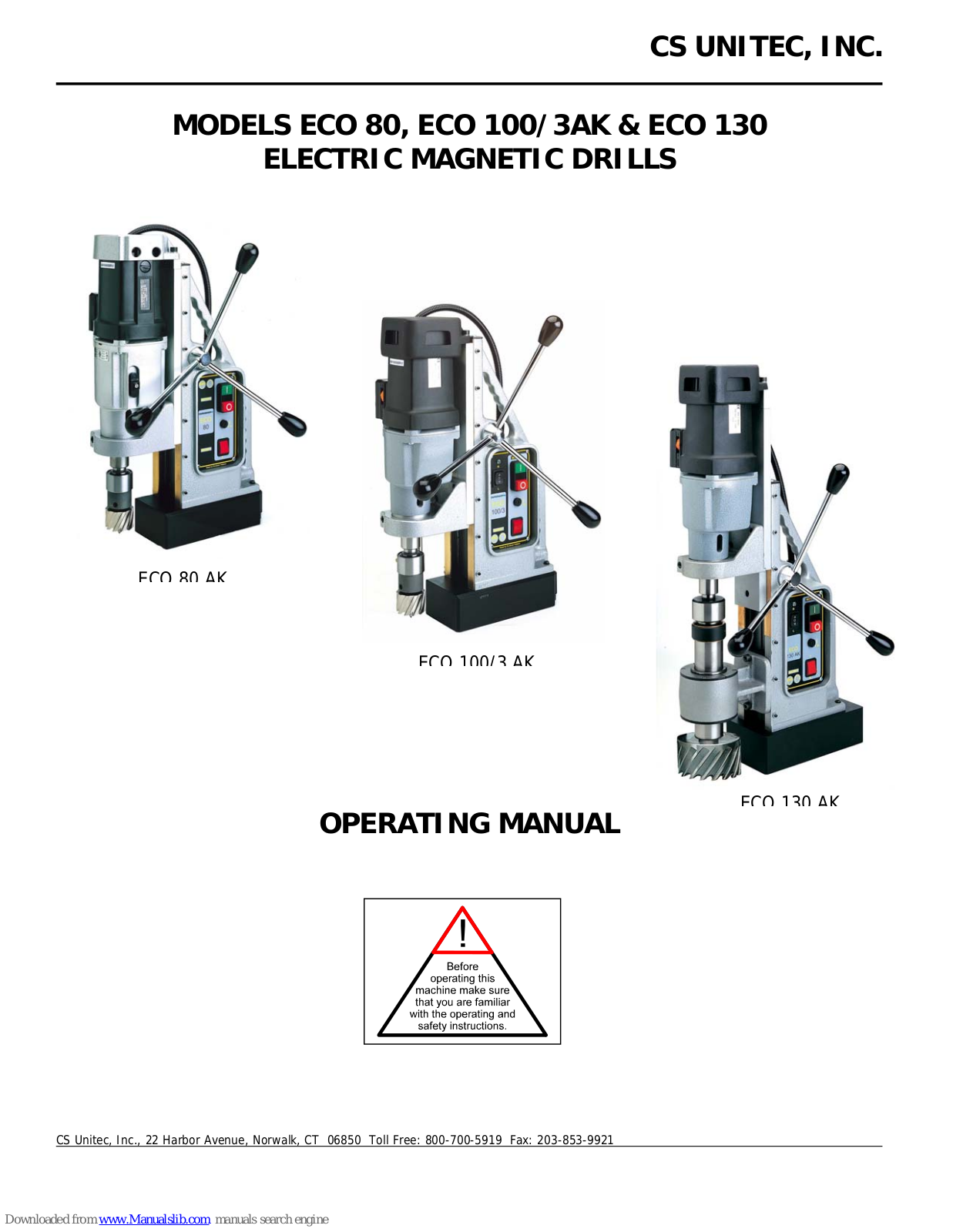 CS Unitec ECO 80, ECO 100/3AK, ECO 130 Operating Manual - ManualMachine.com