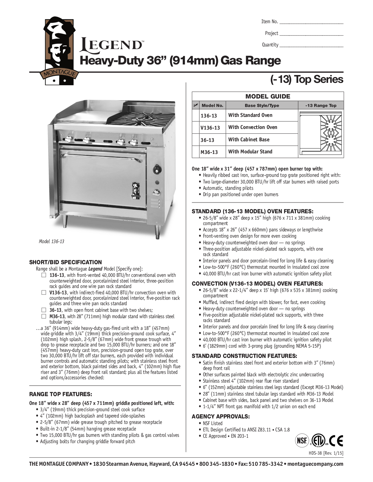 Montague 136-13 User Manual