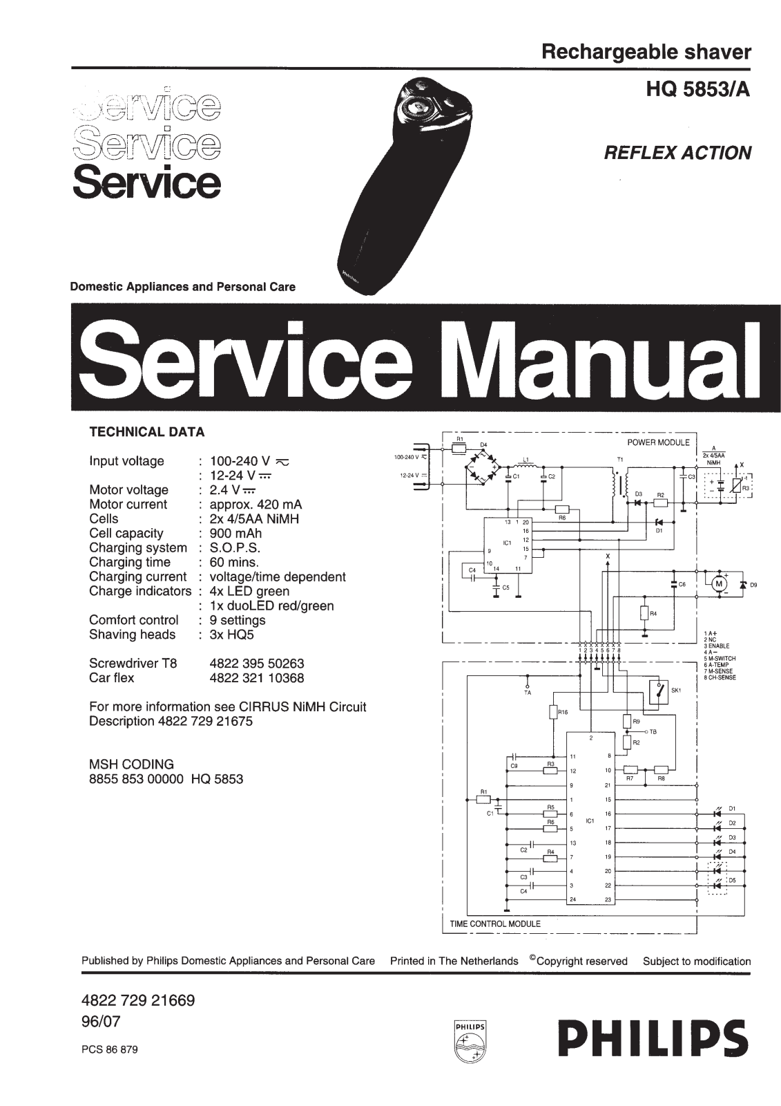 Philips HQ5853A Service Manual