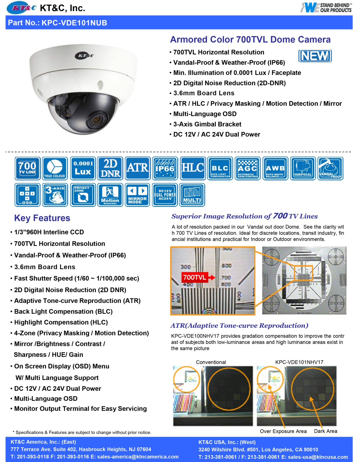 KT&C KPC-VDE101NUB Specsheet