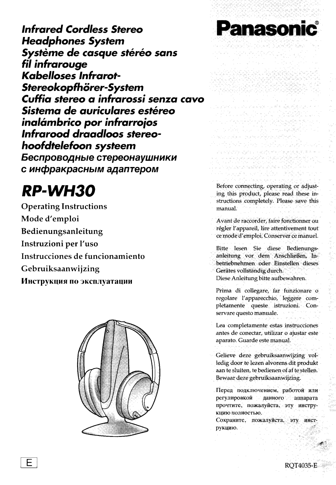 Panasonic RP-WH30 Operating Instruction