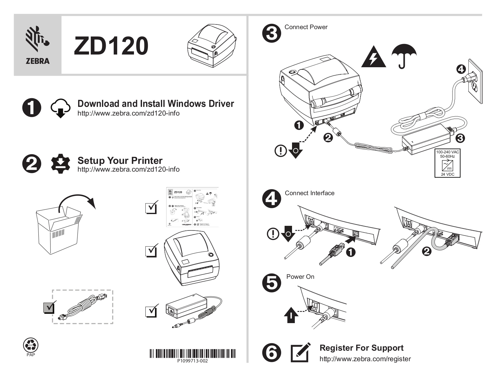 Zebra ZD120 ZD120 Setup Guide (ww)