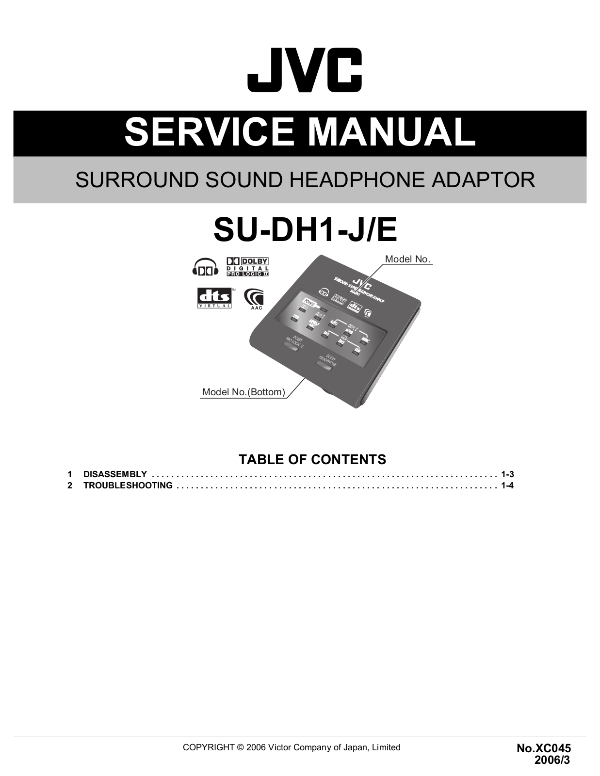 Jvc SU-DH1-JE Service Manual