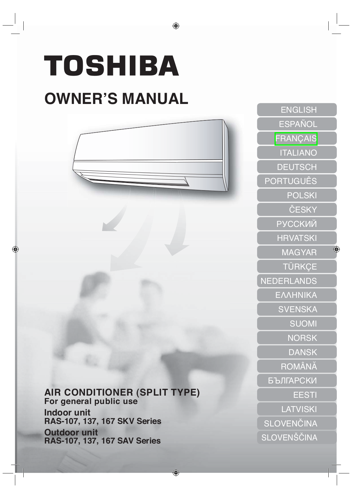 TOSHIBA RAS-M10SKV-E, RAS-107SKV, RAS-137SKV User Manual