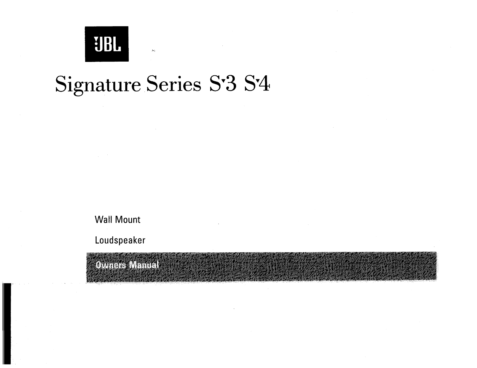 Jbl S-4, S-3 User Manual