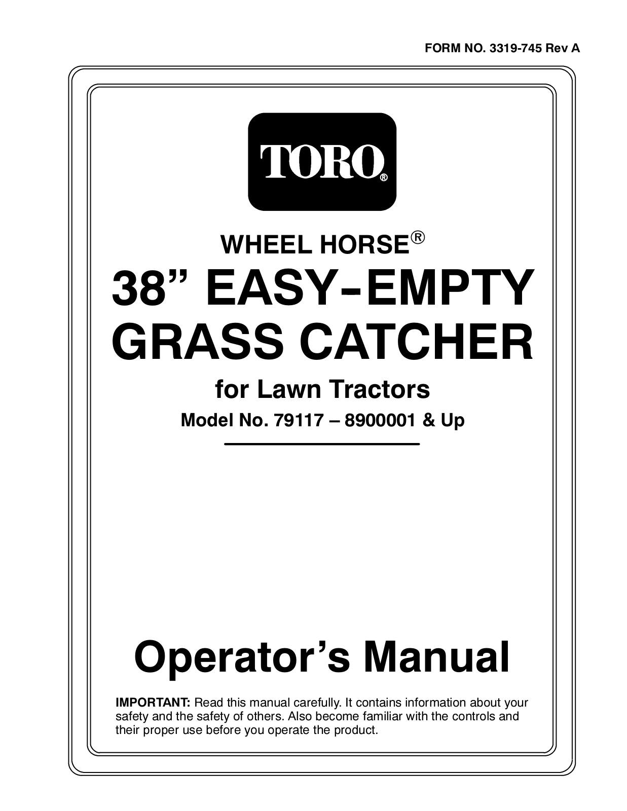 Toro 79117 Operator's Manual