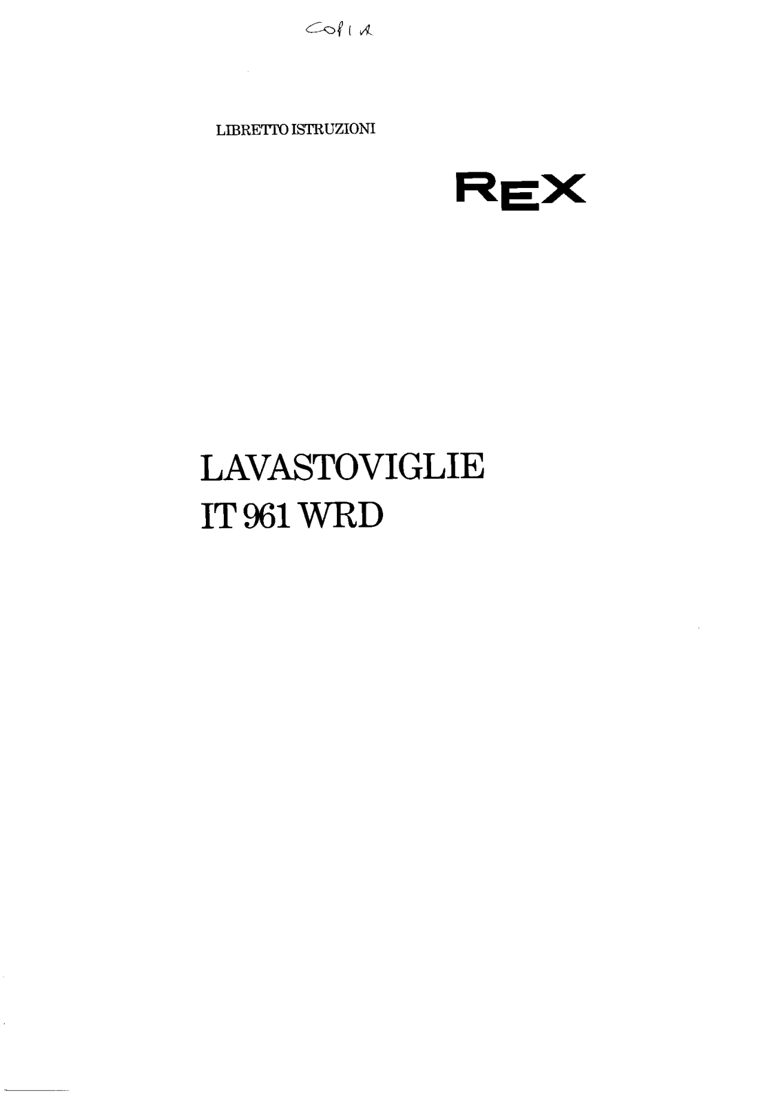 Rex IT961WRD User Manual