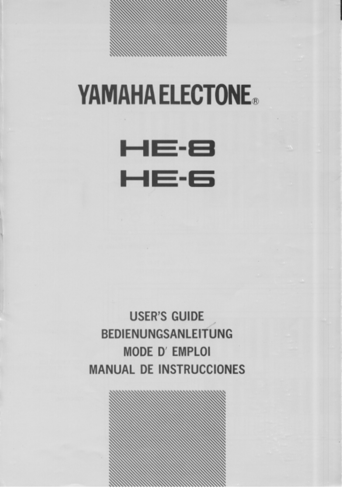 Yamaha HE-8, HE-6 User Guide