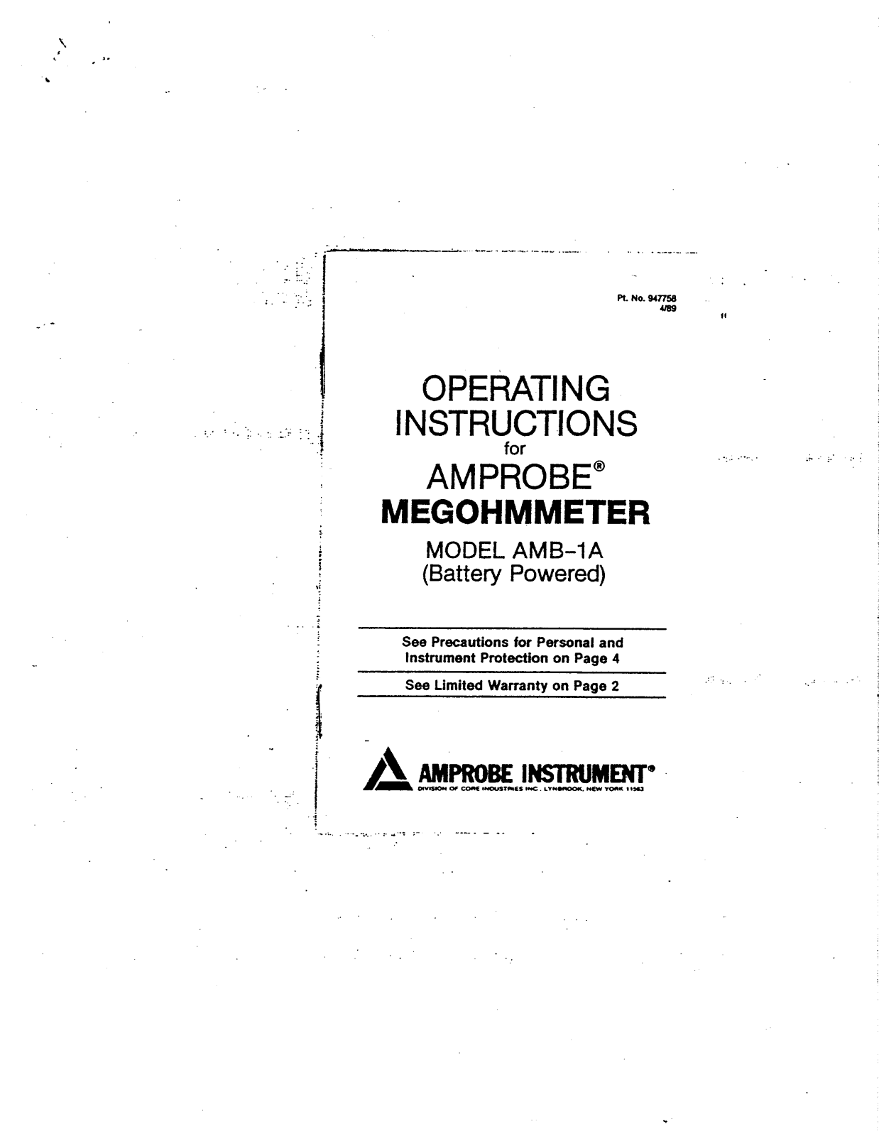 Amprobe AMB-1A Users Manual