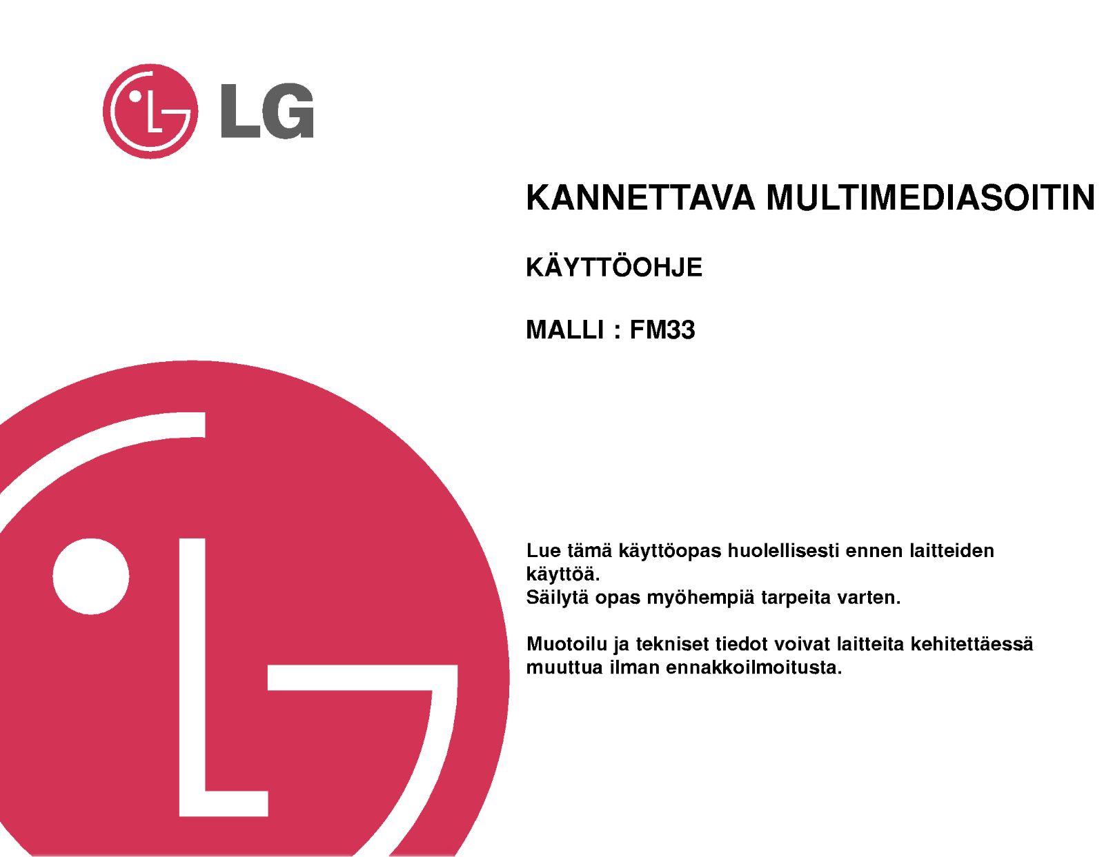 LG MF-FM33S2K User manual