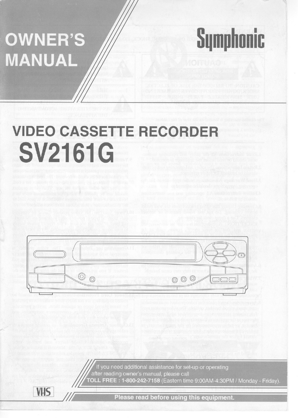 FUNAI SV2161G, SV2161G User Manual