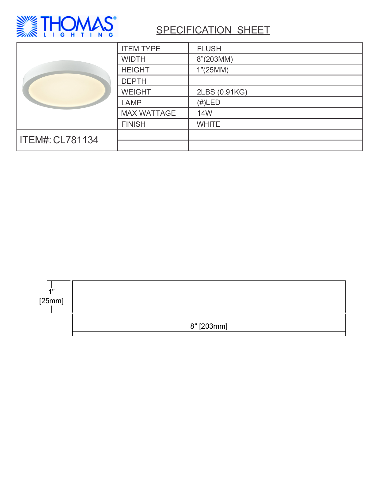 Thomas Lighting CL781134 User Manual