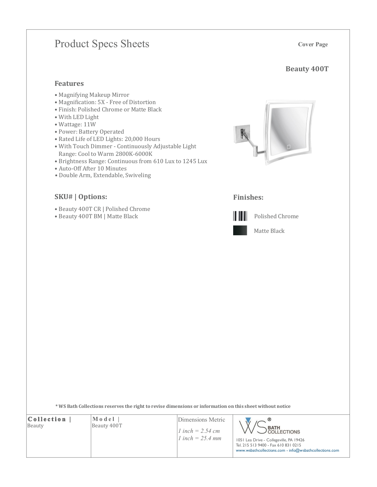 WS Bath Collections XBYZ1434 Specification - ManualMachine.com