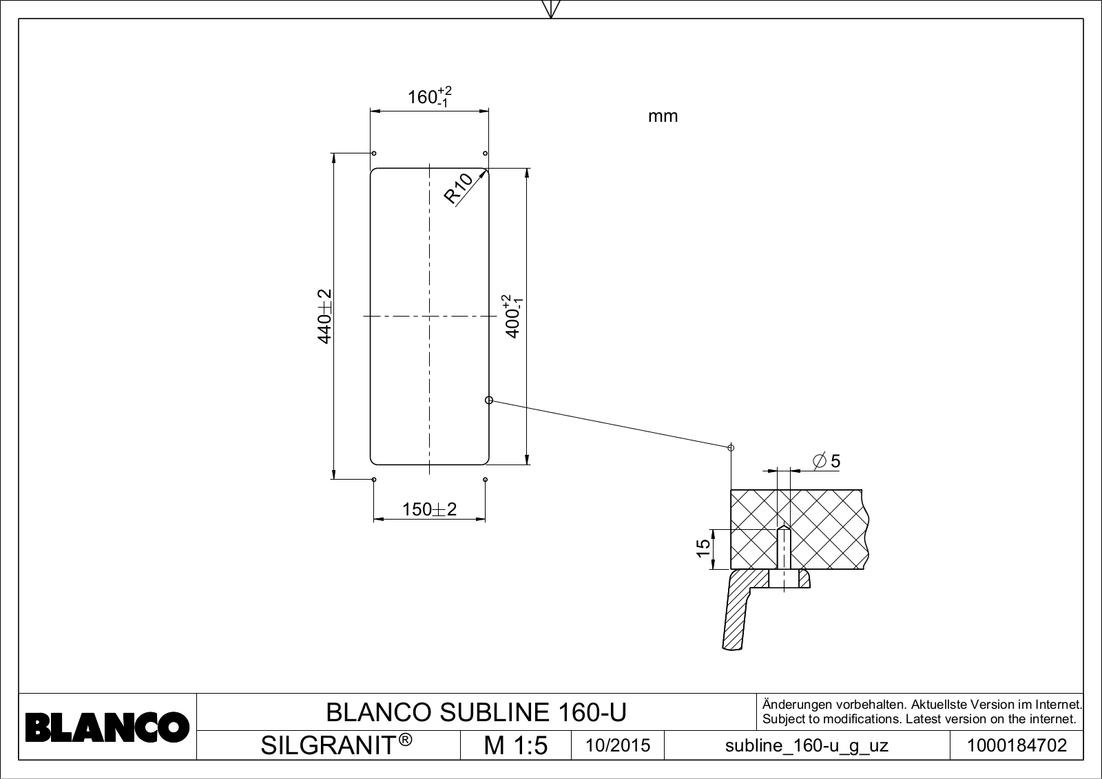 Blanco Subline 160-U Service Manual