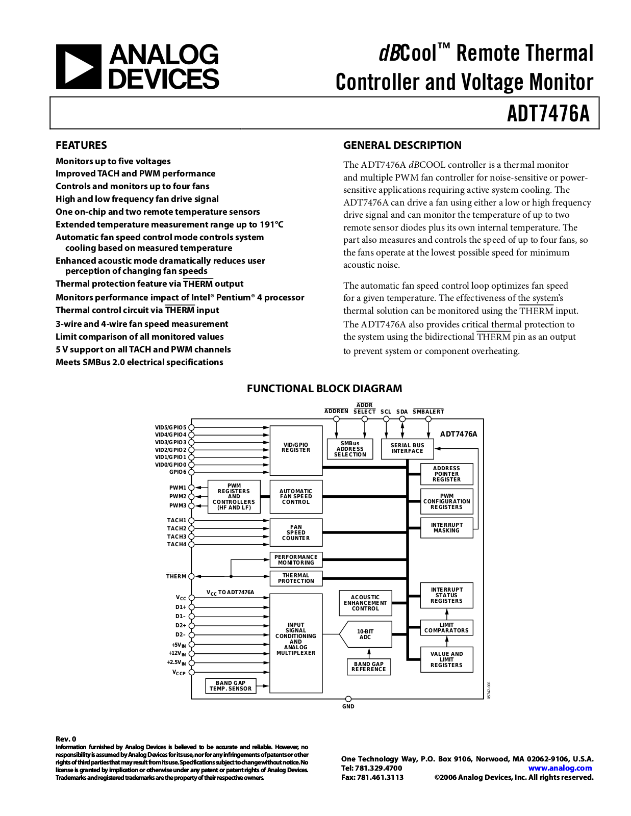 ANALOG DEVICES ADT7476A Service Manual