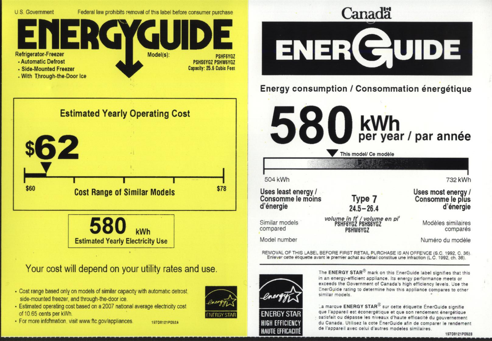 General Electric PSH6YGZWW User Manual