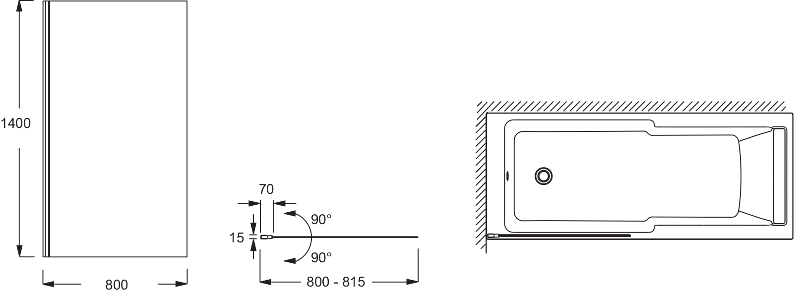 Jacob Delafon STRUKTURA E6D042-GA, STRUKTURA E6D042-BLV Dimensions