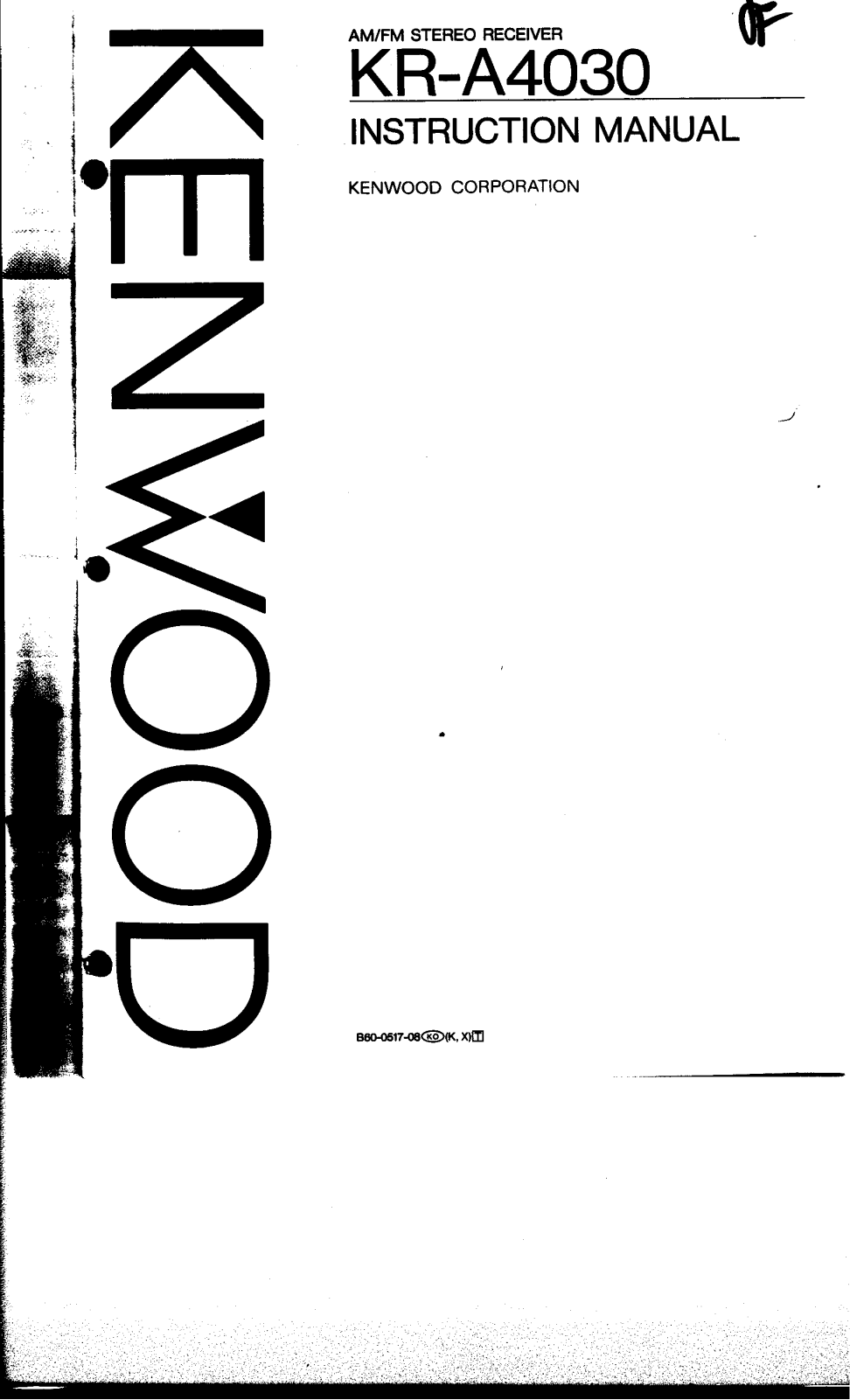 Kenwood KR-A4030 Instruction Manual