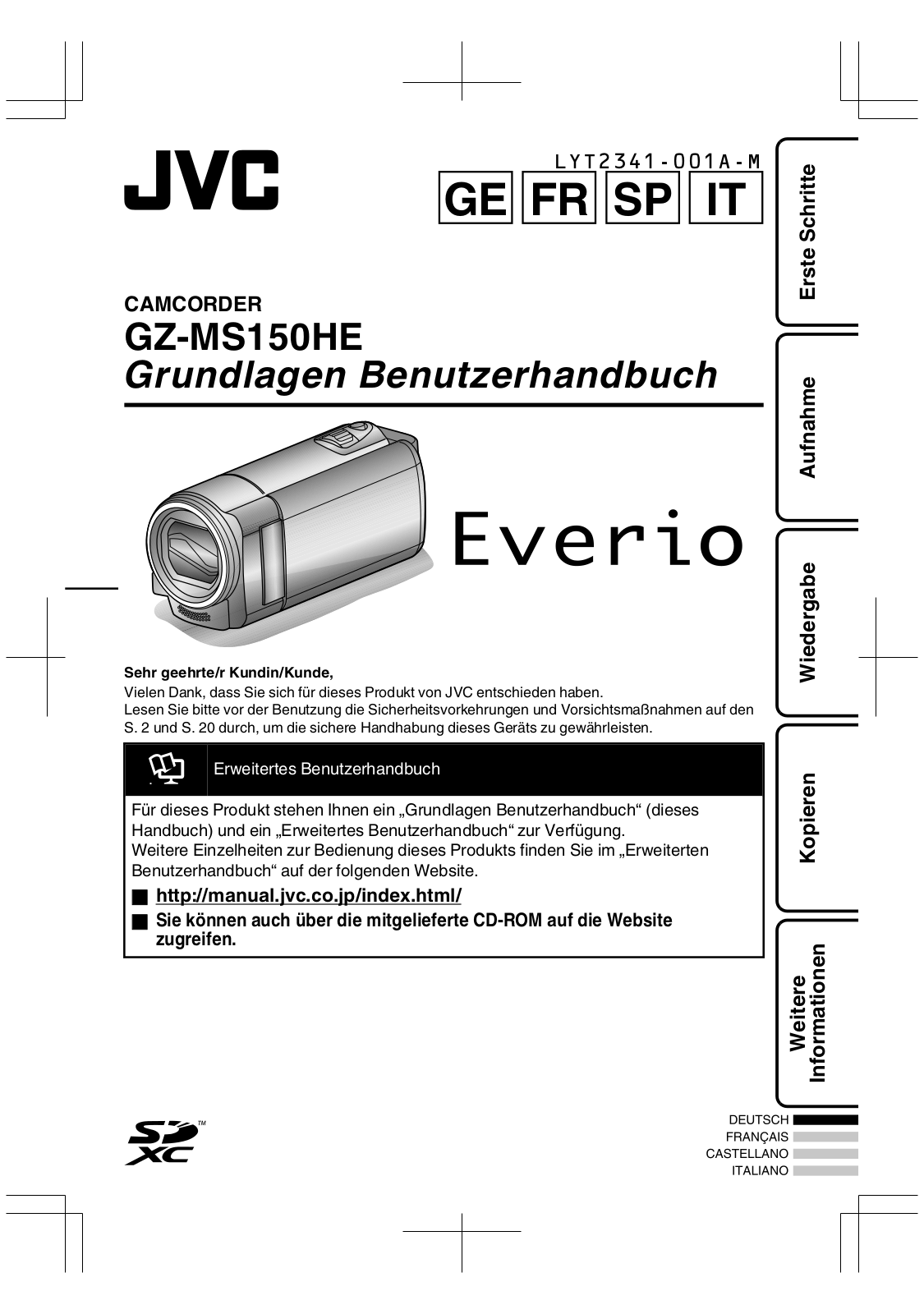 JVC GZ MS150HE User Manual