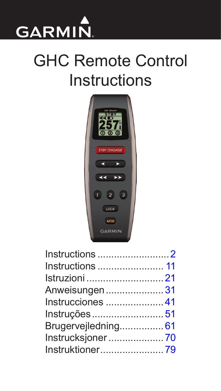 Garmin GHC Instructions Manual