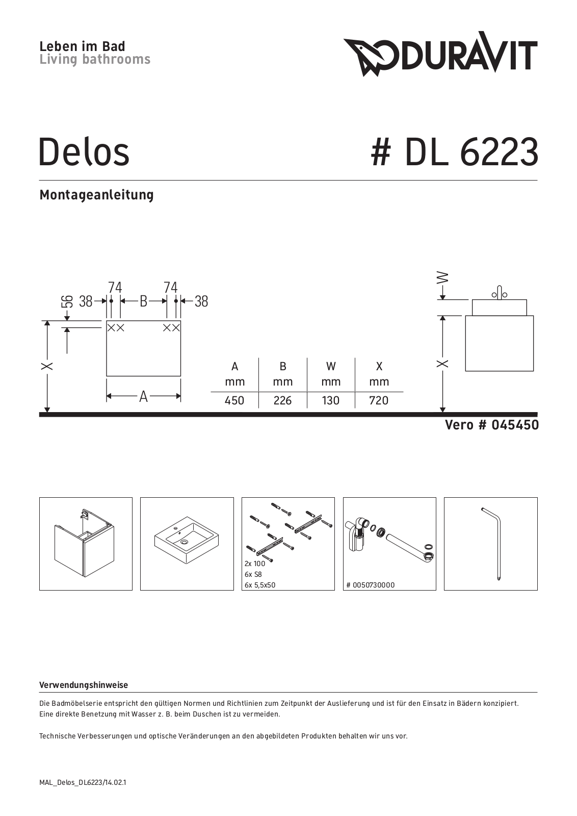 Duravit DRV1745 Installation Instructions(German) - ManualMachine.com