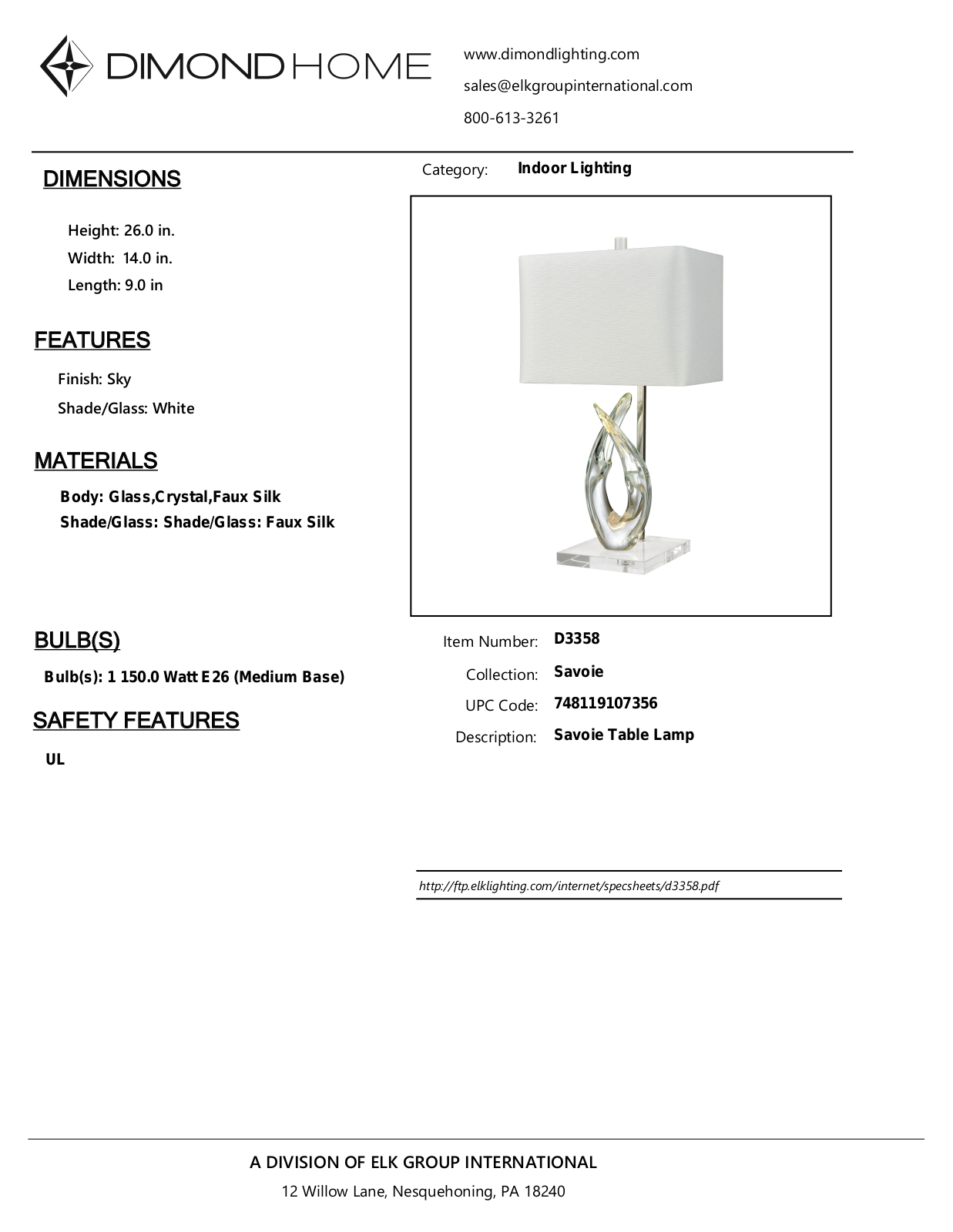 ELK Home D3358 User Manual