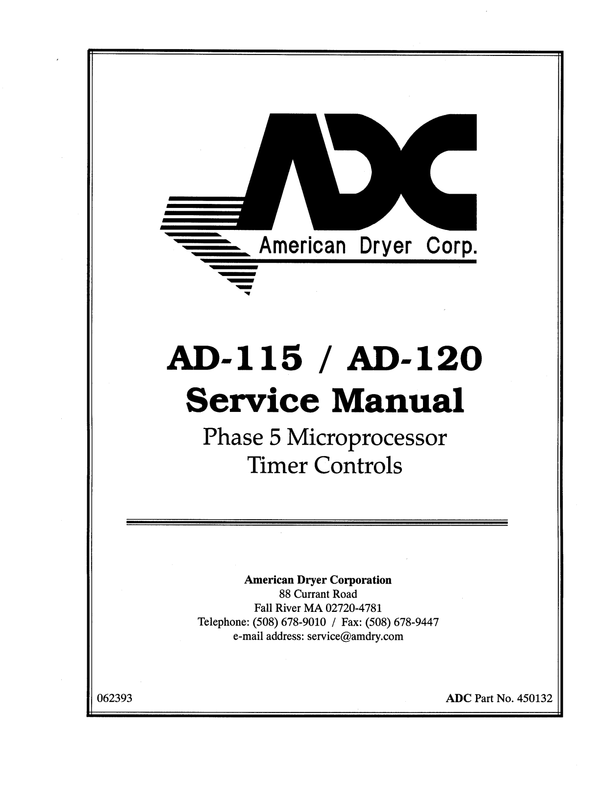 American Dryer Corp AD-115, AD-120 User Manual