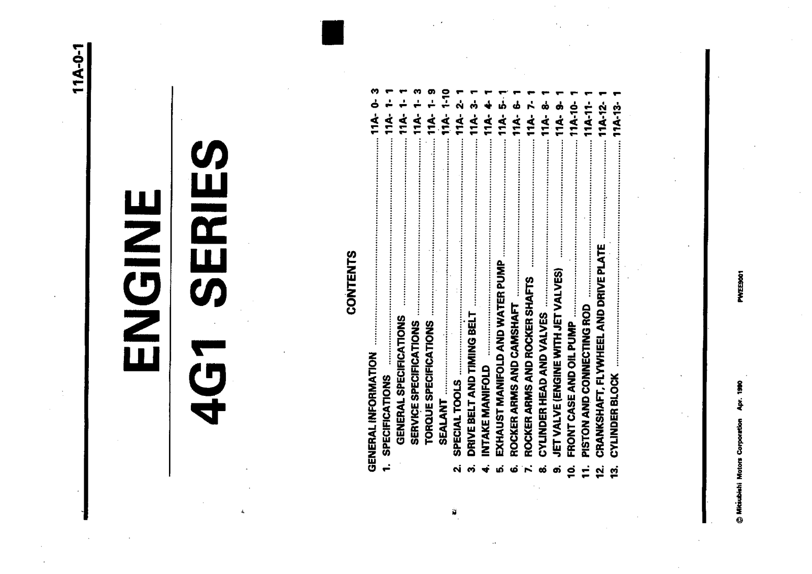 Mitsubishi 4G15, G13B, 4G1, 4G16, 4G13 DATASHEET