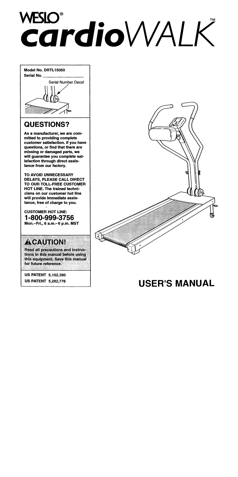 Weslo DRTL15050 Owner's Manual