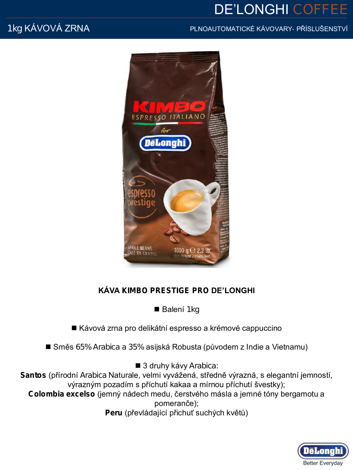 DeLonghi Kimbo Prestige 1kg User Manual