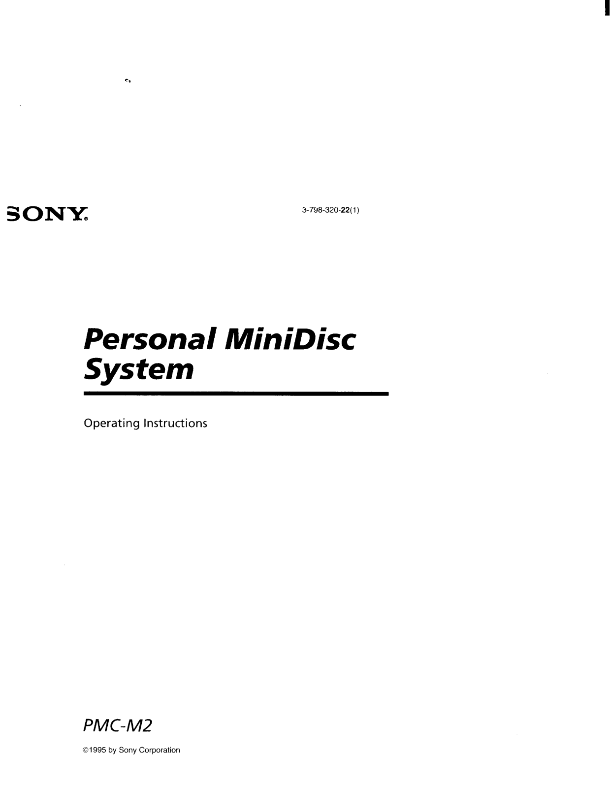 Sony PMC-M2 User Manual