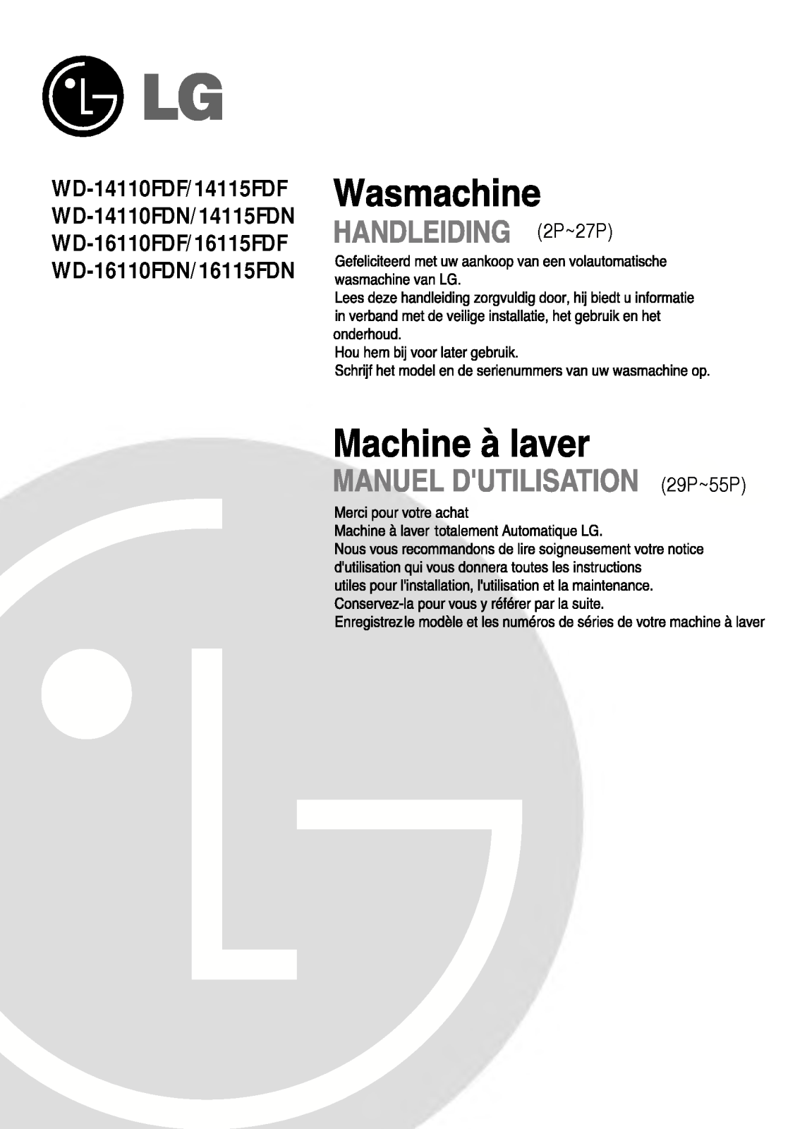 LG WD-14115FDF User Manual