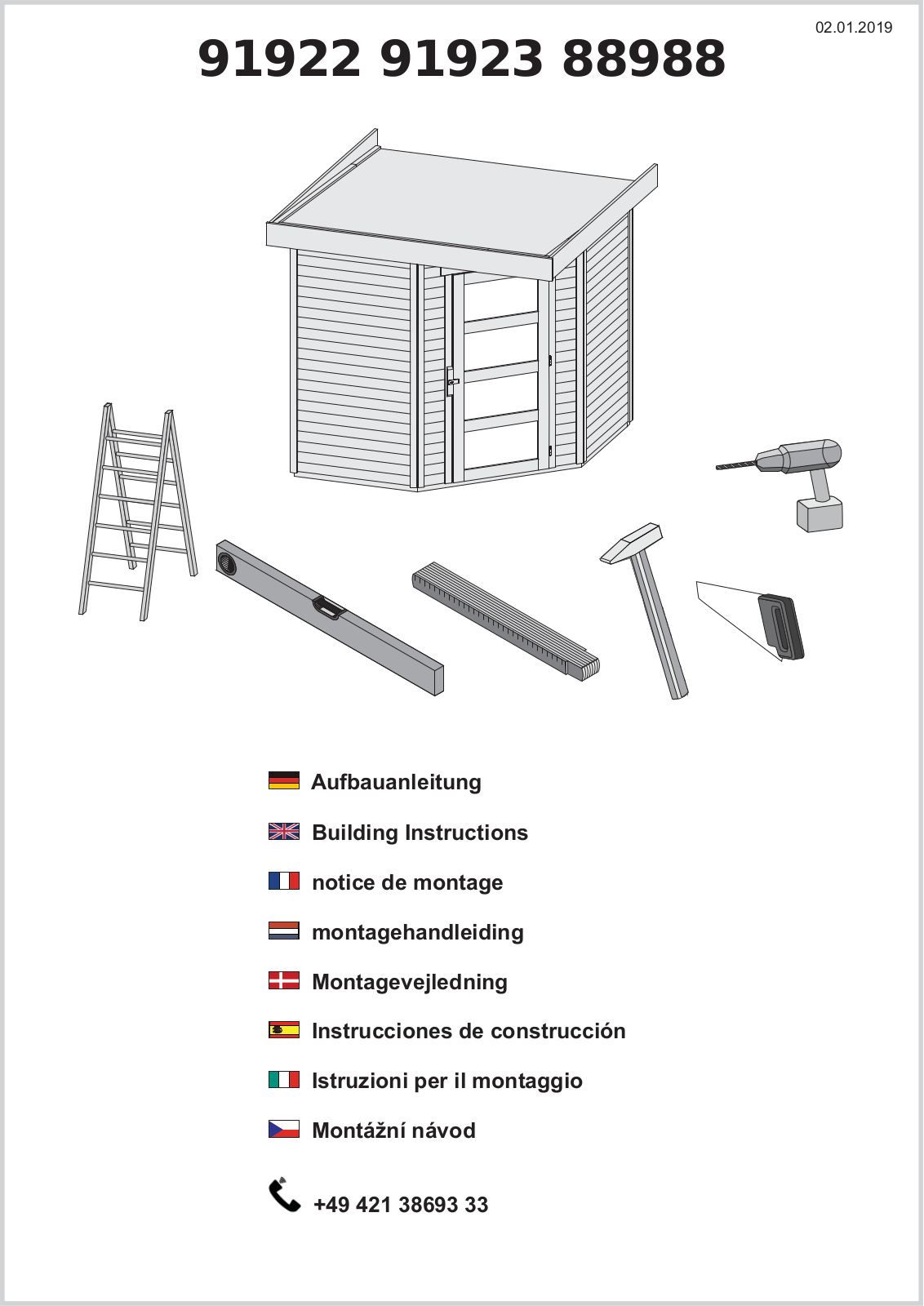 Karibu 91922, 91923, 88988 Assembly instructions