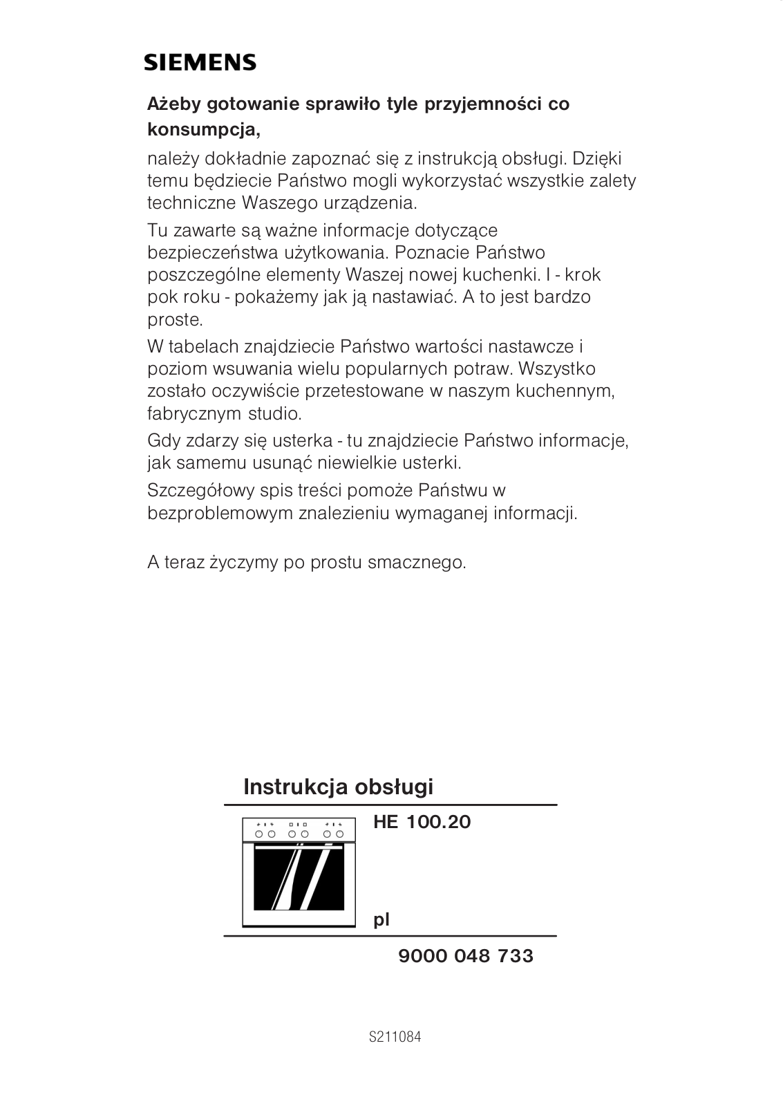 Siemens HE100420, HE100220 User Manual