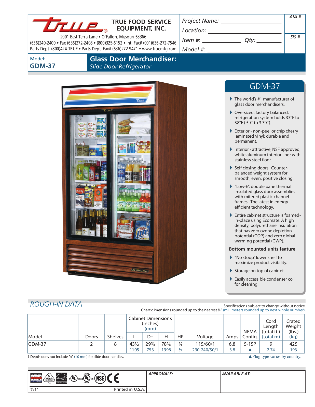 True GDM-37 User Manual