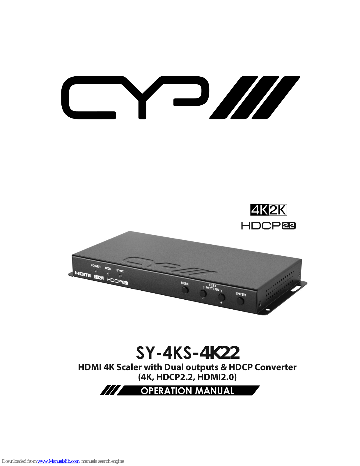 CYP SY-4KS4K22 Operation Manual