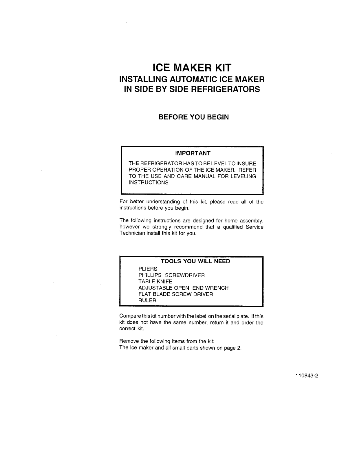 Maytag UKI1500AXX Installation Instructions - ManualMachine.com